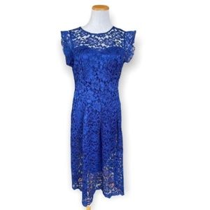 Blue Lace Floor Length Dress - Size 6